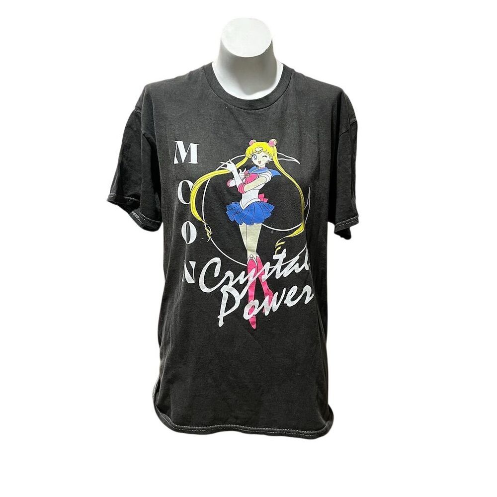 Sailor Moon Crystal Power Graphic T-Shirt Unisex M Gray Anime Tee